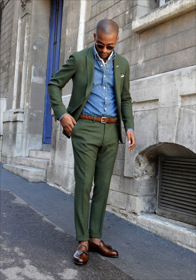 loafers on suit