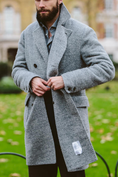 stile latino grey overcoat