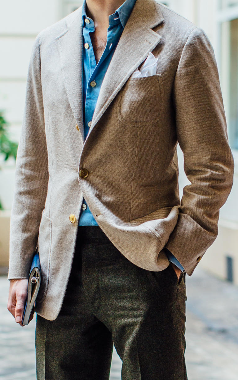 Your next sports jacket: Oatmeal cashmere from Elia Caliendo ...