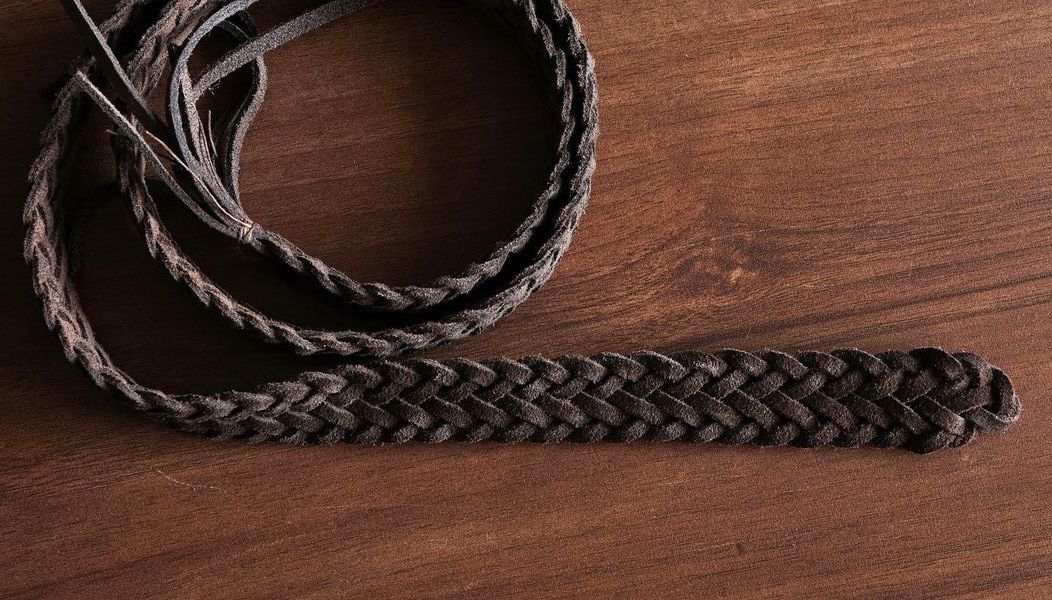 Stitched Suede Round Leather Cord