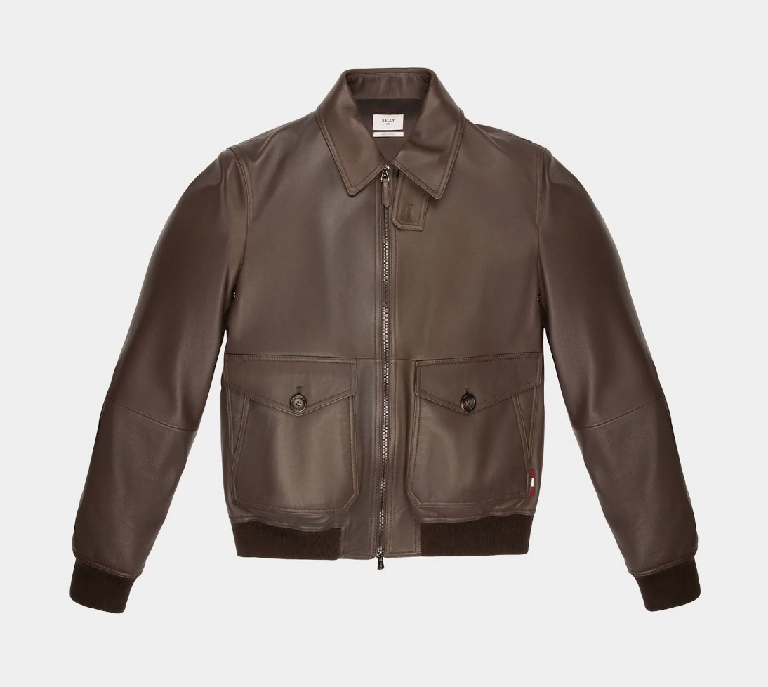 Alfred Dunhill Men's Plain Leather Jacket